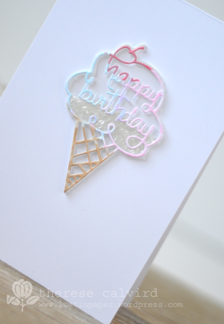 Lostinpaper - Penny Black pillow box creative die - ice cream shaker CAS card (video)
