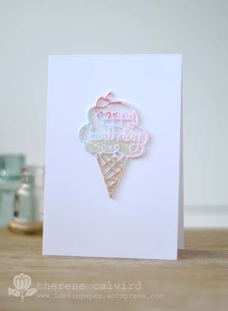 Lostinpaper - Penny Black pillow box creative die - ice cream shaker CAS card (video)