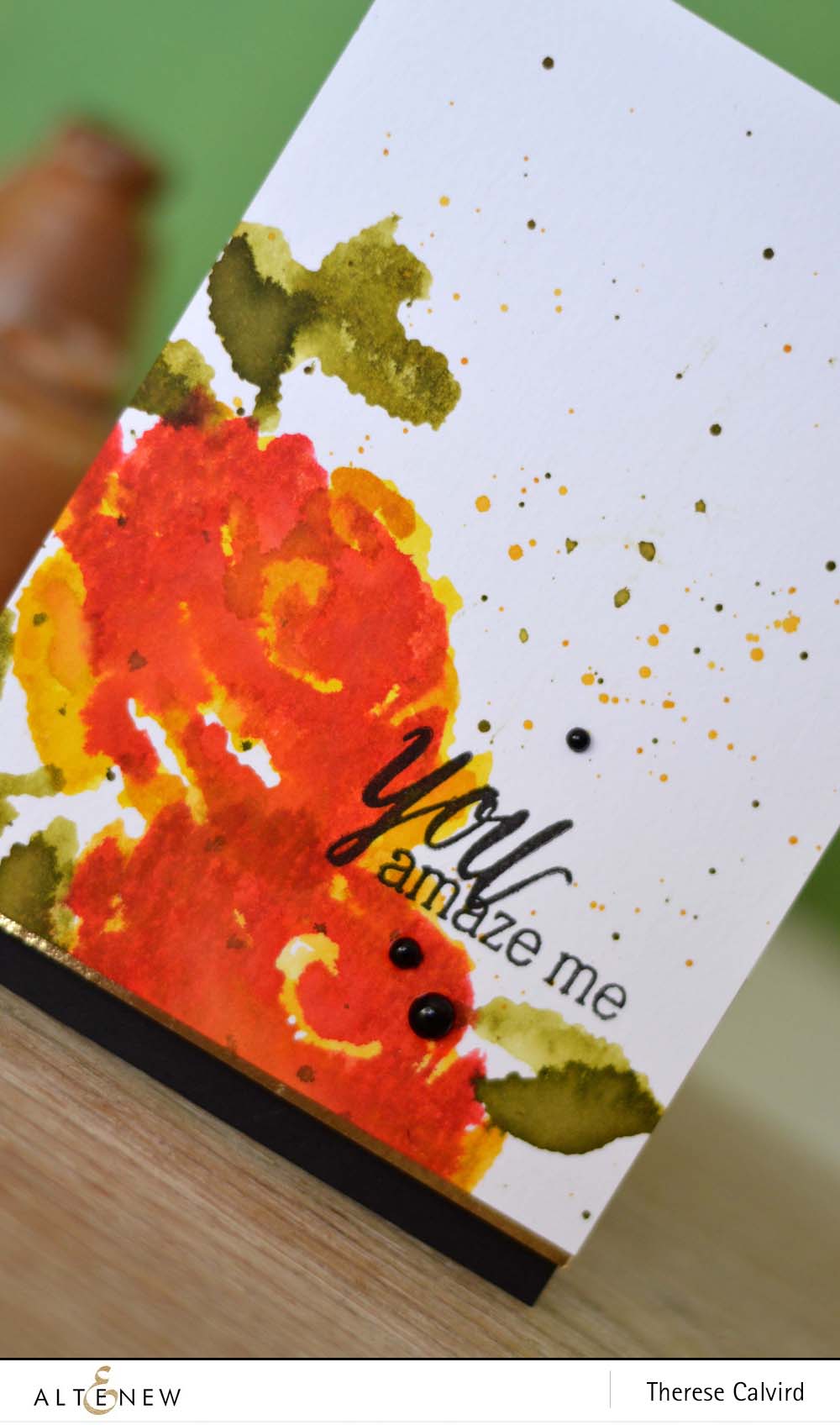Altenew - Painted Roses watercolor card - Detail copy