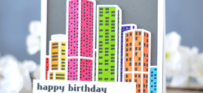 Altenew - Layered Cityscape Cover Die A & B - Faux Veneer - Lostinpaper (card) 1 copy