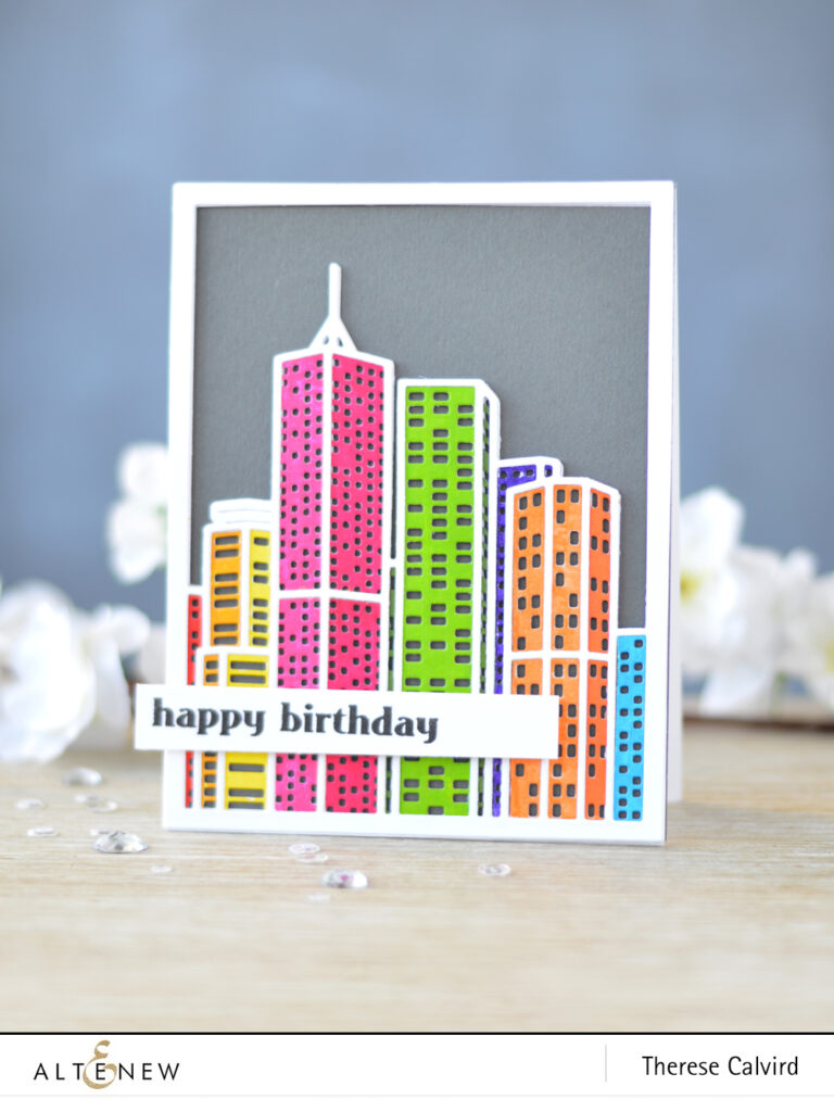 Altenew - Layered Cityscape Cover Die A & B - Faux Veneer - Lostinpaper (card) 1 copy