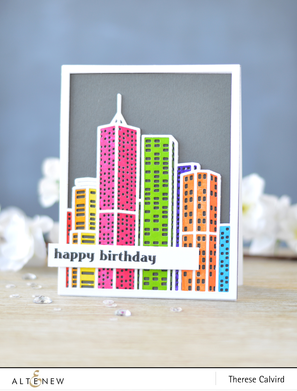Altenew - Layered Cityscape Cover Die A & B - Faux Veneer - Lostinpaper (card) 1 copy