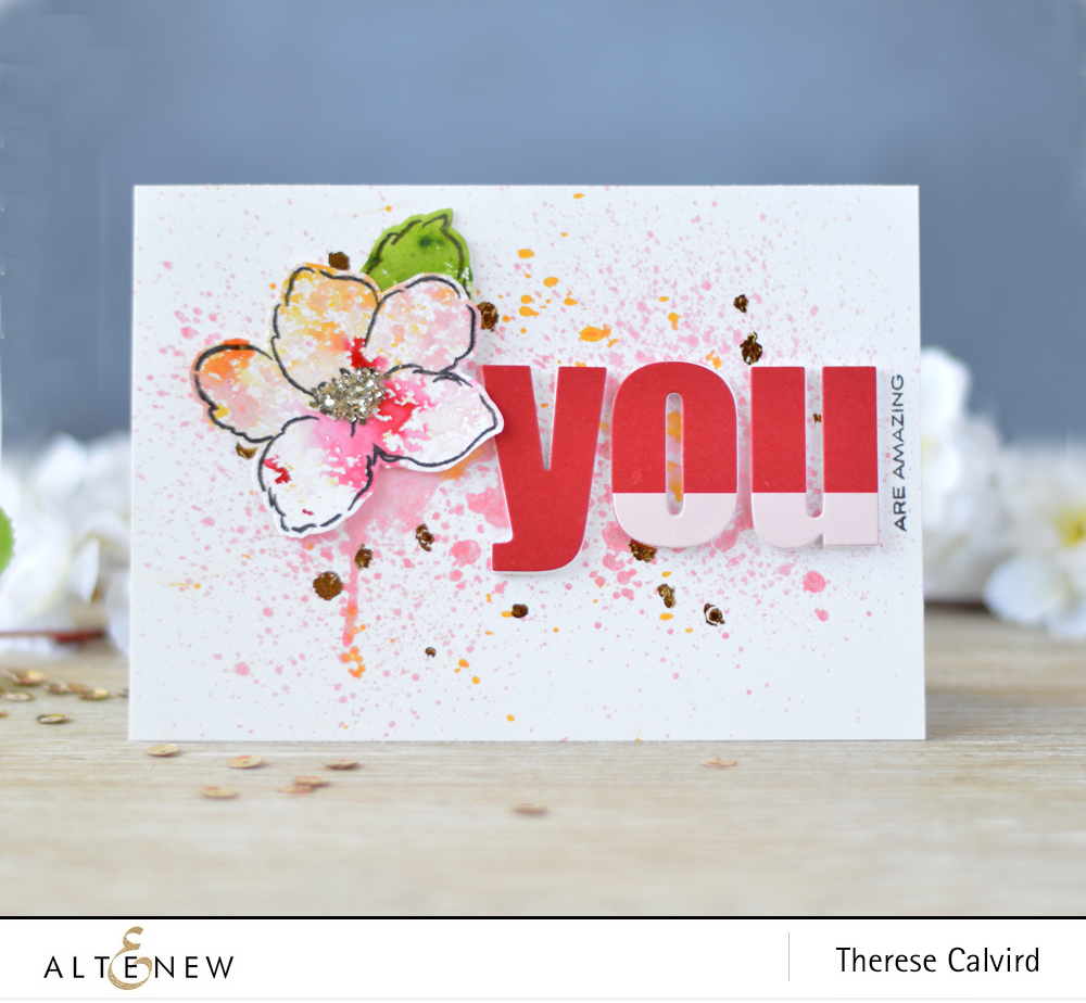 Lostinpaper - Altenew - Release - Ink Spray - Hibiscus Bouquet (card video) 1 copy