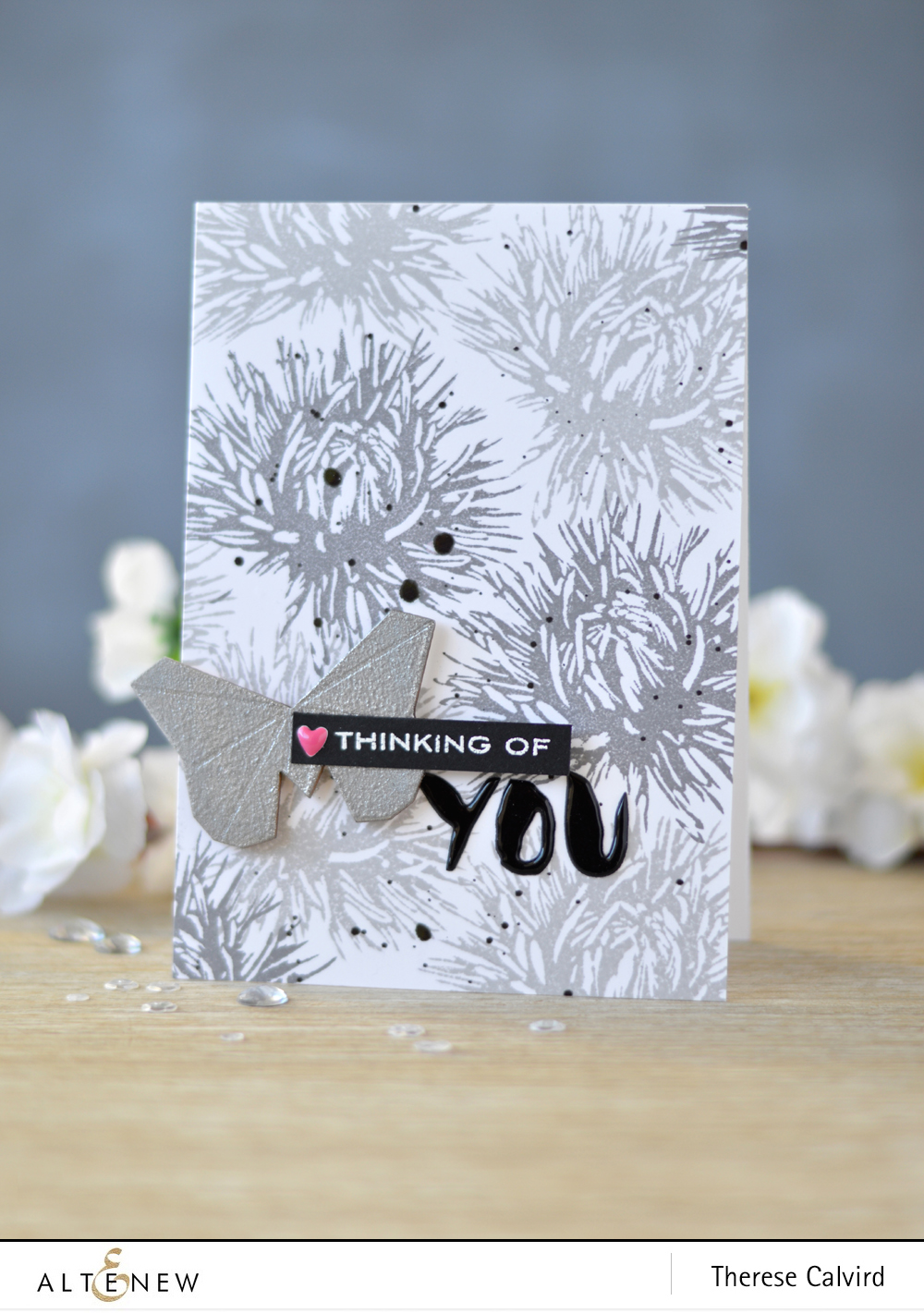 Altenew - Aster Build -A-Flower - Thinking of You - Reflection Scrapbook Collection - New Day Card Kit (card video) 1 copy