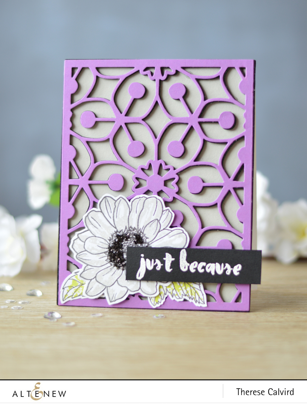 Altenew - Layered Medallions Cover Die B - Spring Daisy - Painted Greetings - Lostinpaper (card video) 1 copy
