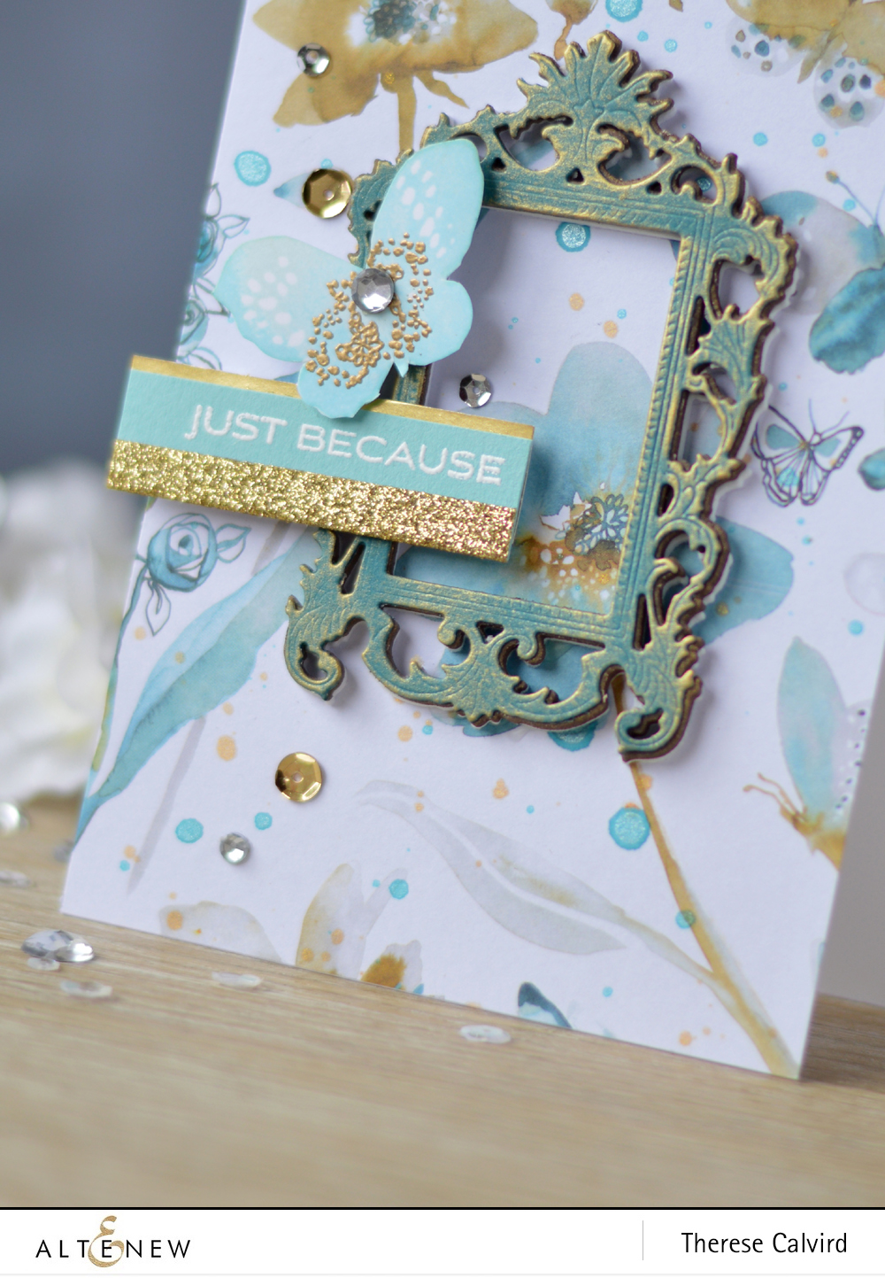 Altenew - New Day Card Kit - Shimmer Ink Sprays Lostinpaper (card video) 1 copy