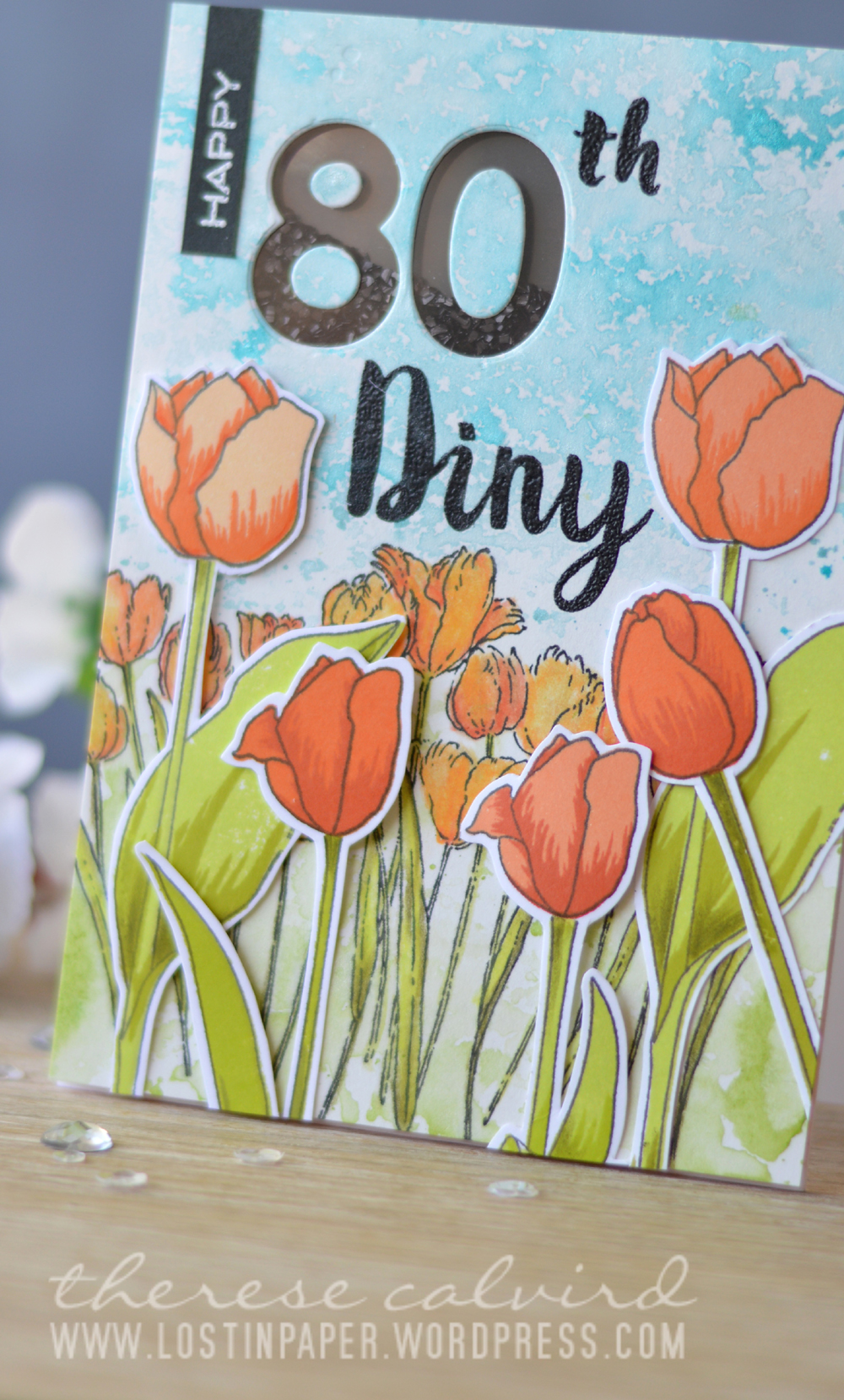 Lostinpaper - Altenew - Penny Black (tulip card) 1