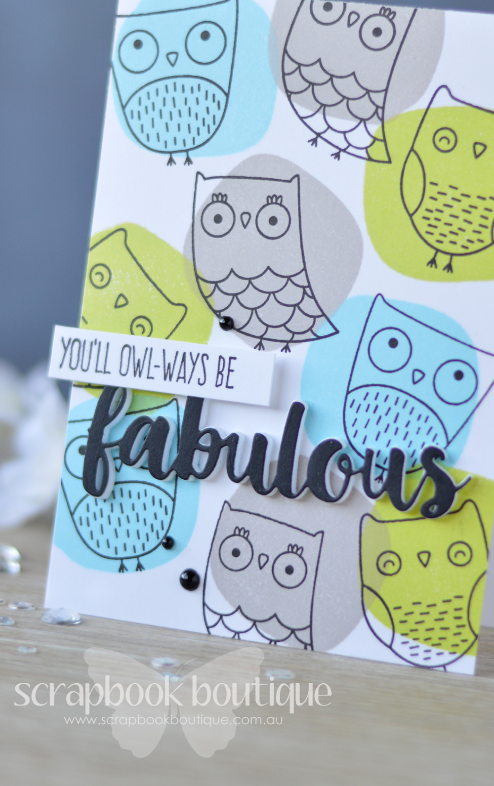 Lostinpaper - MFT - I'm Owl Yours - Circle Scribble Flowers (card video) (1)
