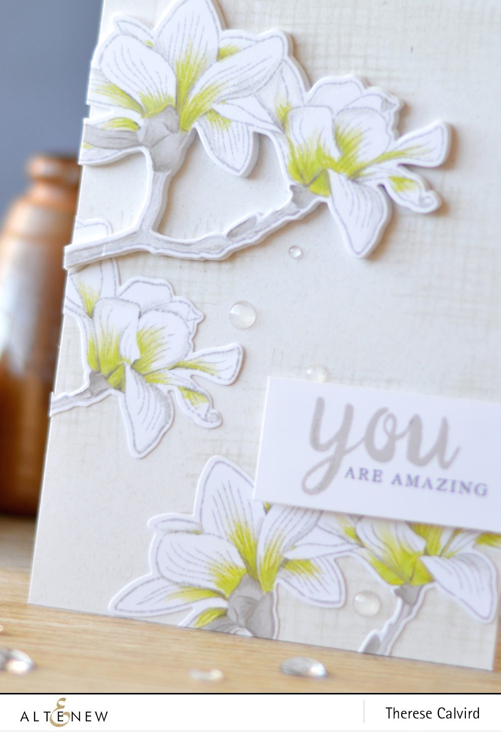 Altenew - Build-A-Flower Magnolia - Calligraphy Alpha - Lostinpaper (card video) 1 copy