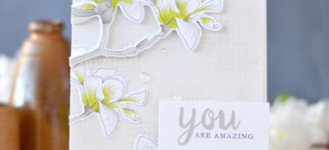 Altenew - Build-A-Flower Magnolia - Calligraphy Alpha - Lostinpaper (card video) 1 copy