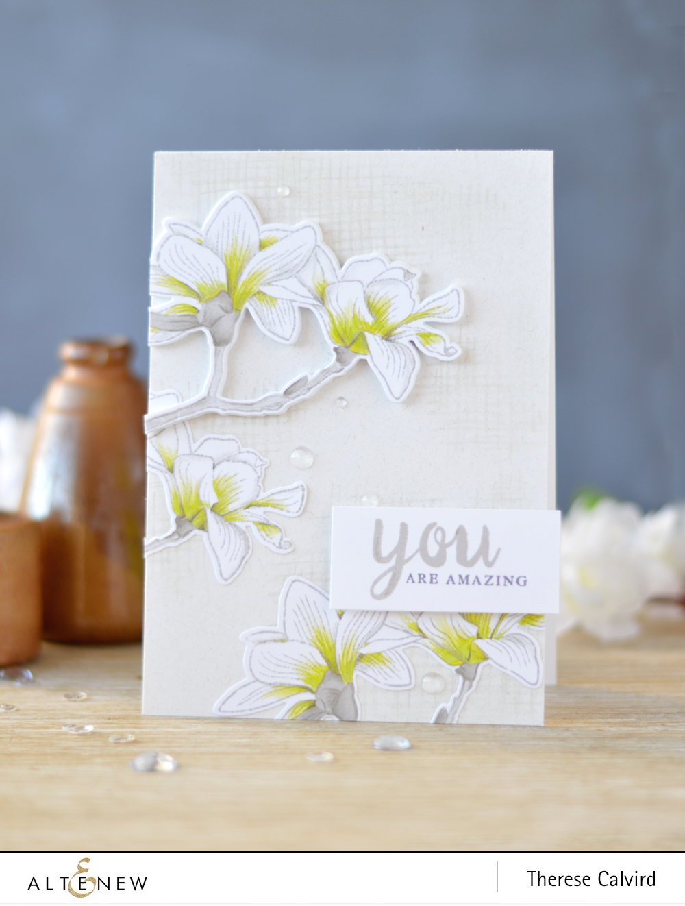 Altenew - Build-A-Flower Magnolia - Calligraphy Alpha - Lostinpaper (card video) 1 copy