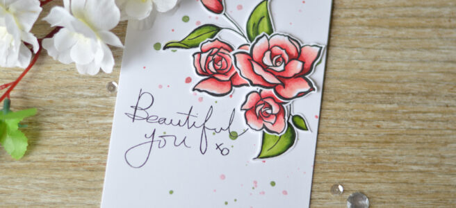 Using Altenew Artist Markers to colour some Amazing You flowers - Lostinpaper (card video)