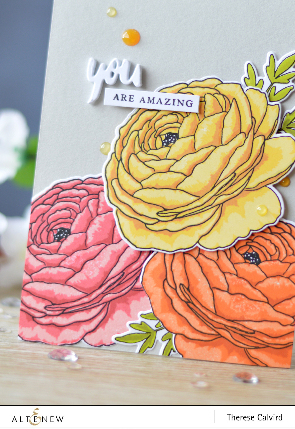 Altenew - Build-A-Flower - Ranunculus - Magnolia - Lostinpaper (card) 2 copy