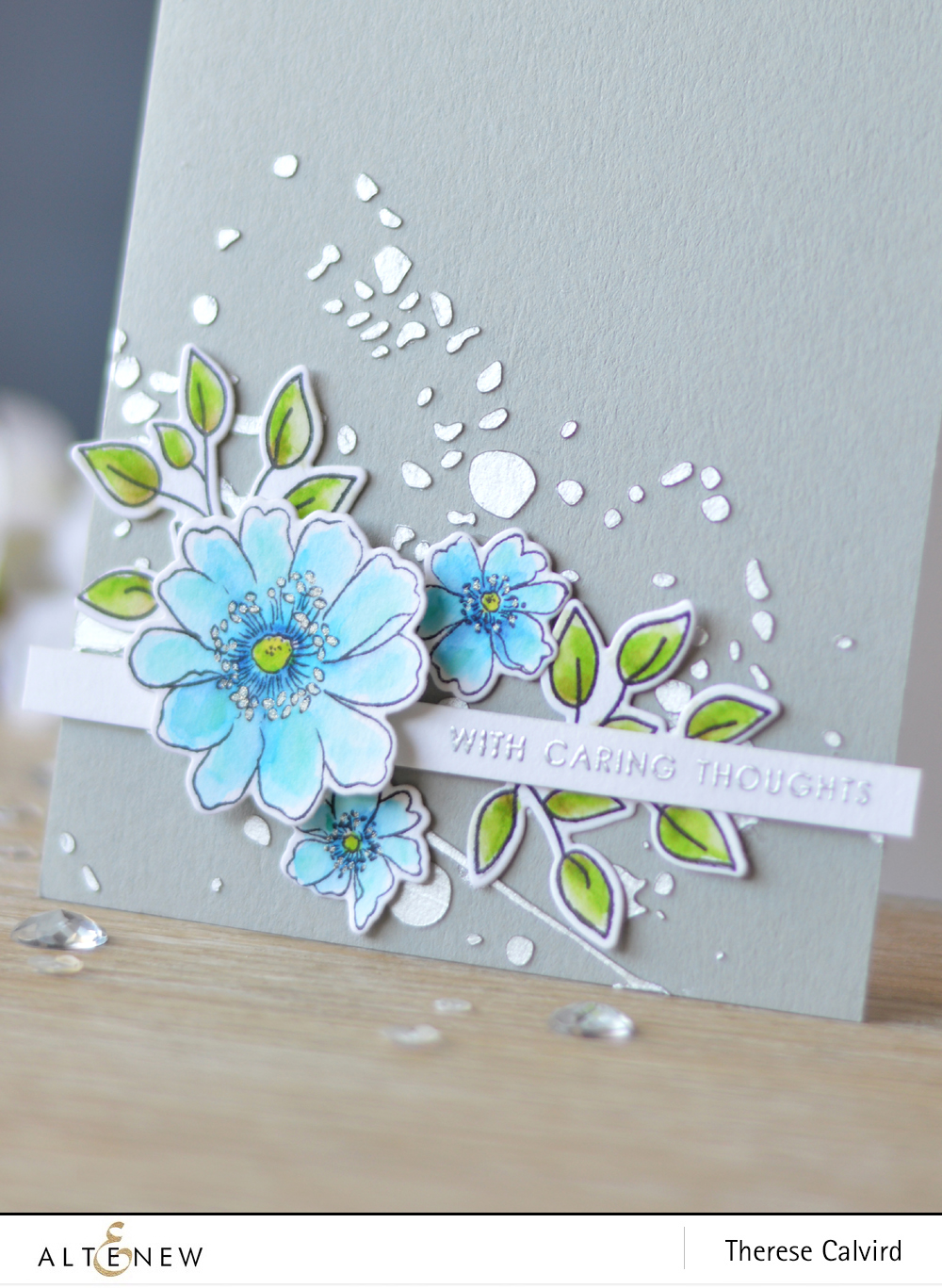 Altenew - Garden Treasure - Doodle Blooms - Splatter Stencil - Lostinpaper (card) 1 copy