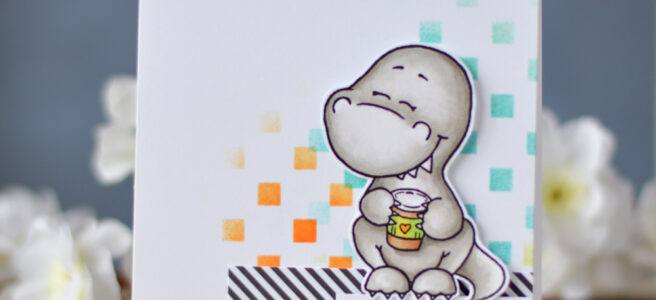 Lostinpaper - Gerda Steiner Designs - Coffeesaurus - Hedgehog with Sign (card video) 1