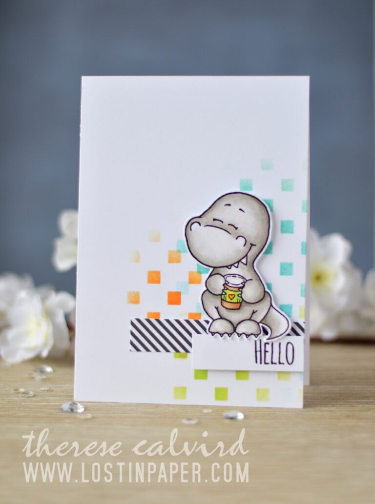 Lostinpaper - Gerda Steiner Designs - Coffeesaurus - Hedgehog with Sign (card video) 1