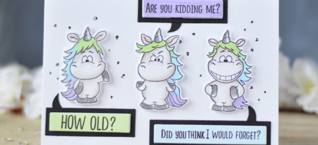 Lostinpaper - Gerda Steiner - Moody Unicorns - MFT - Rectangle Word Window Frames (card video) 1