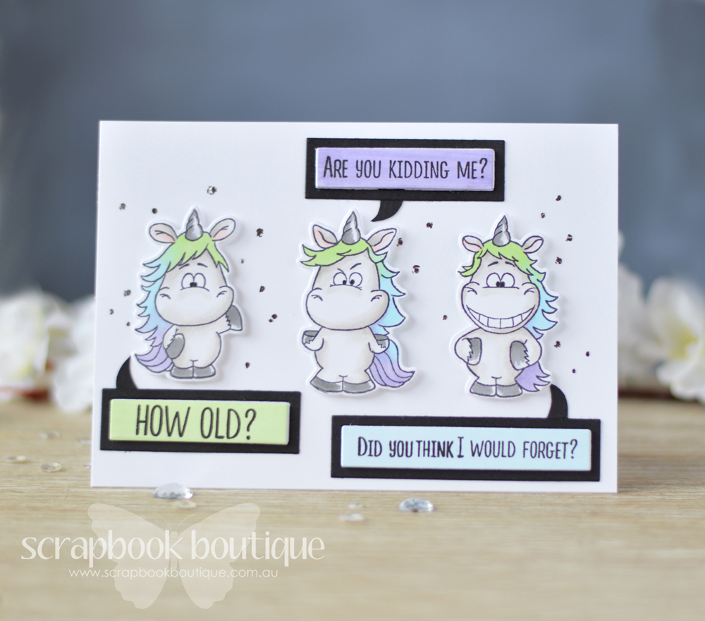 Lostinpaper - Gerda Steiner - Moody Unicorns - MFT - Rectangle Word Window Frames (card video) 1