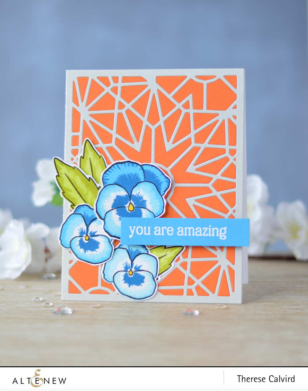 Altenew - Layered Kaleidoscope Cover Die A - Pretty Pansies - Lostinpaper (card video) 1 copy