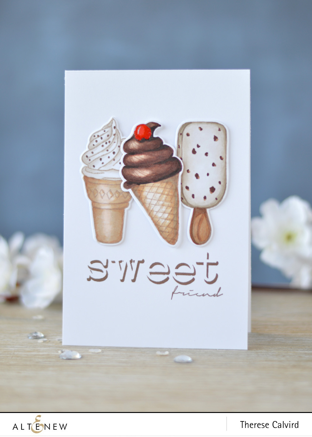 Altenew - Summer Swirls - Invisible Alpha - Thinking of You - Lostinpaper (card) 1 copy