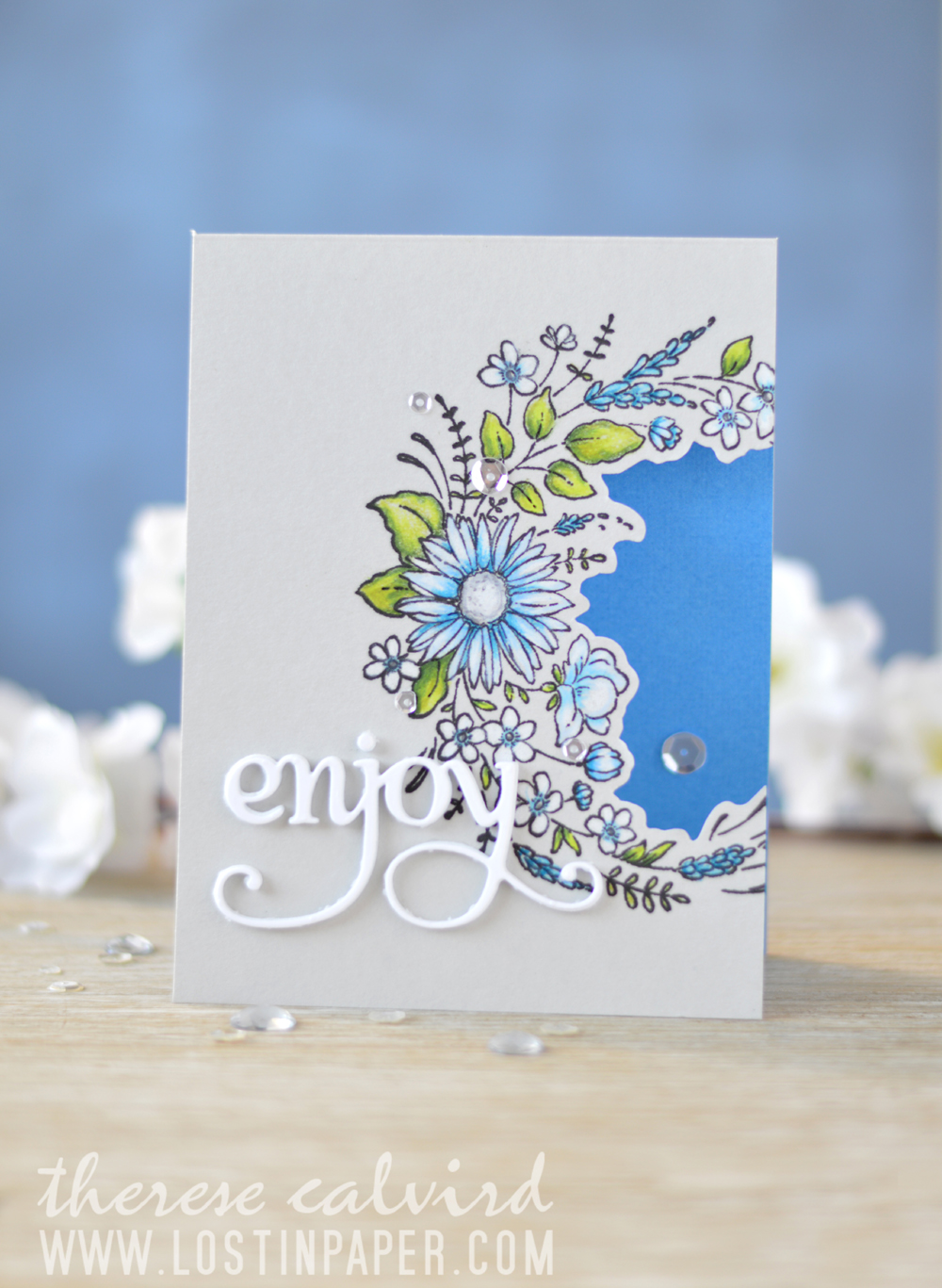 Lostinpaper - Penny Black - Flower Embrace - Hooray (card video) 1