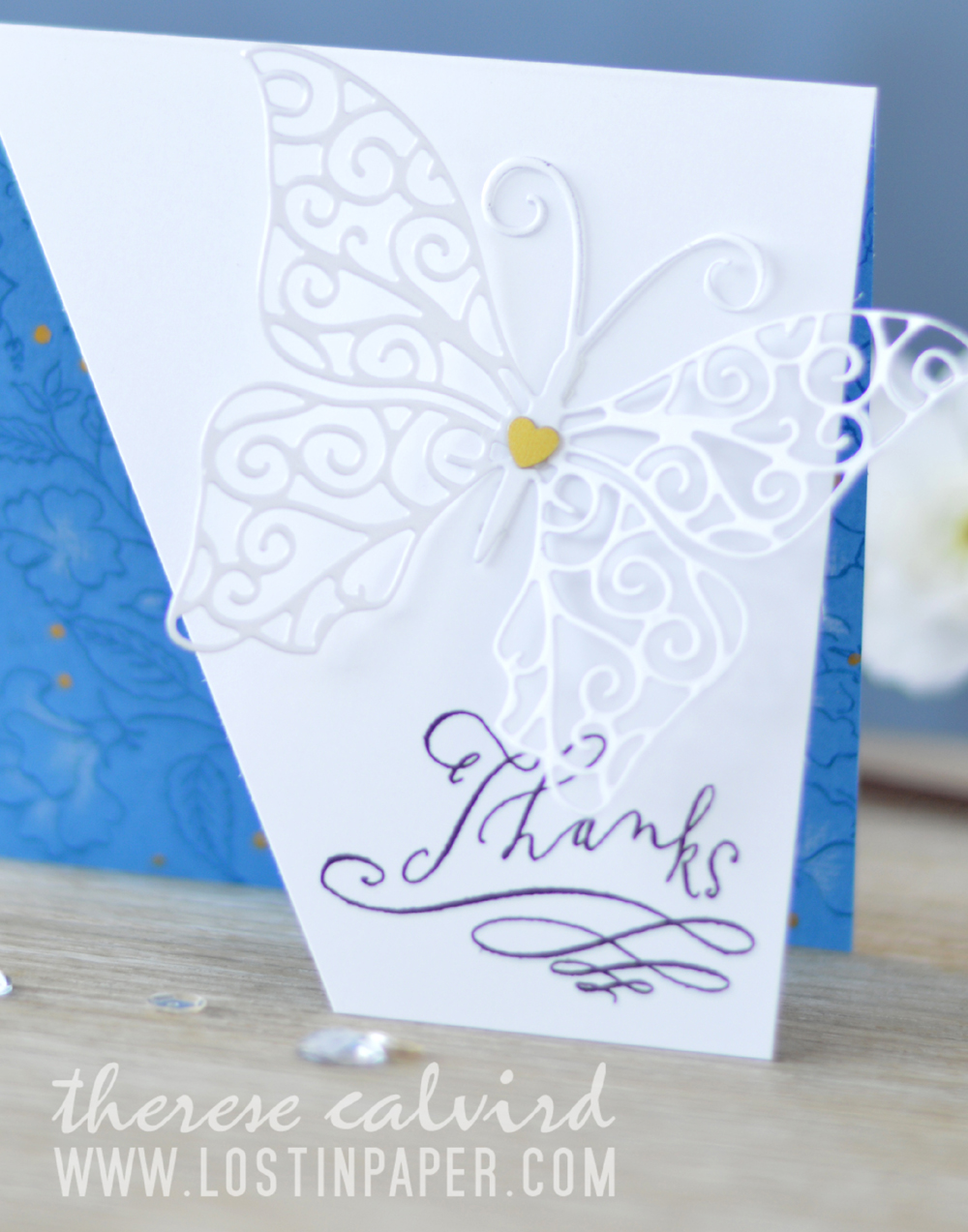 Lostinpaper - Penny Black - Flower Medley - Swirling Wings (card video) 1