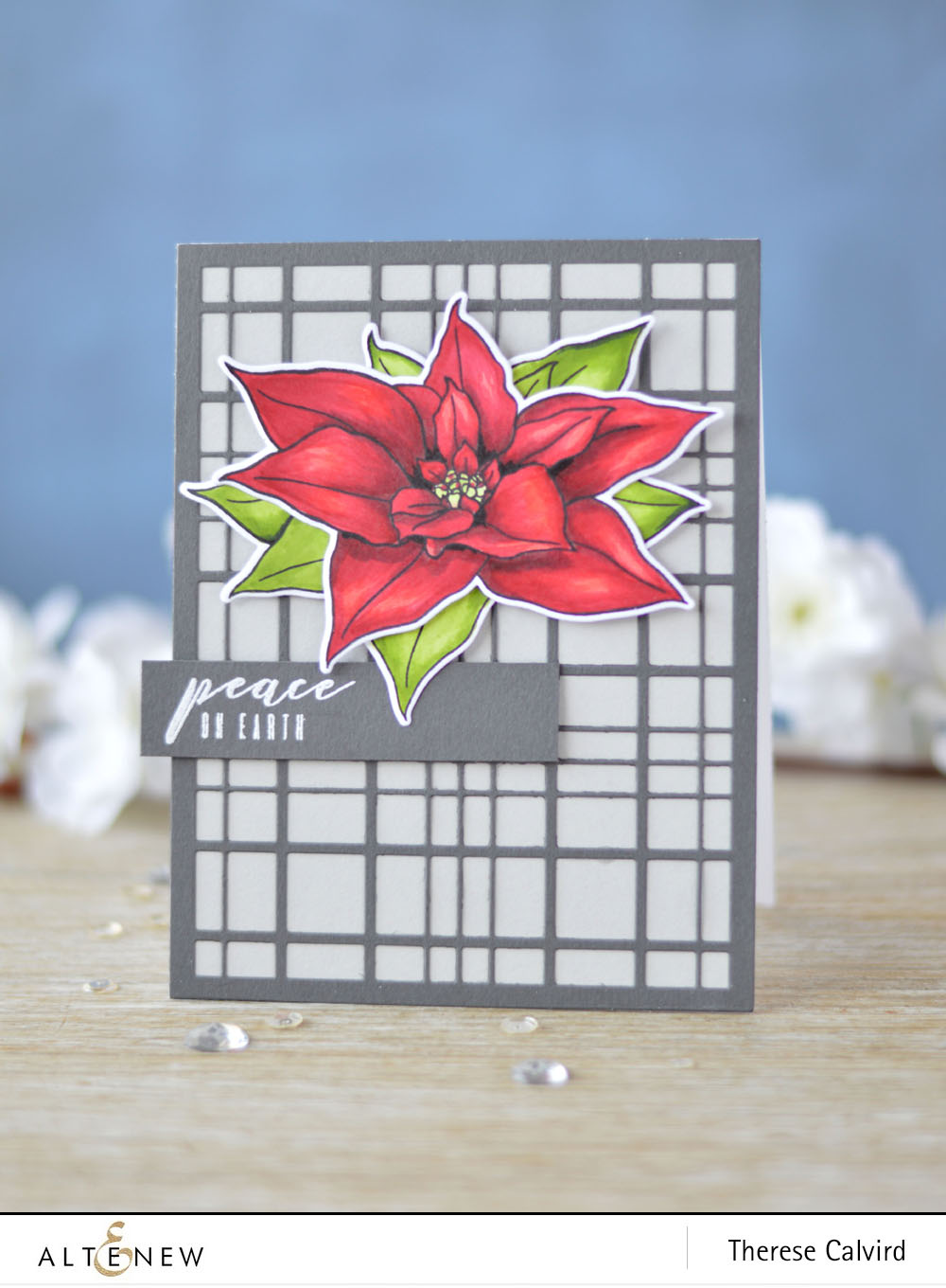 Altenew - BAF - Poinsettia - Layered Plaid Cover Die - Lostinpaper (card video) 1 copy