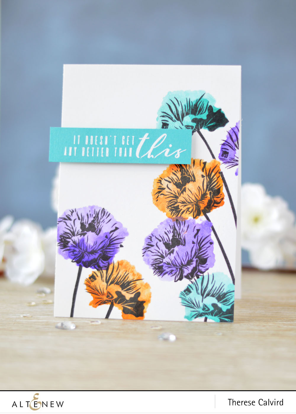 Altenew - Ellen Hutson - Poppy Fields - More than Words - Lostinpaper (card video) 1 copy