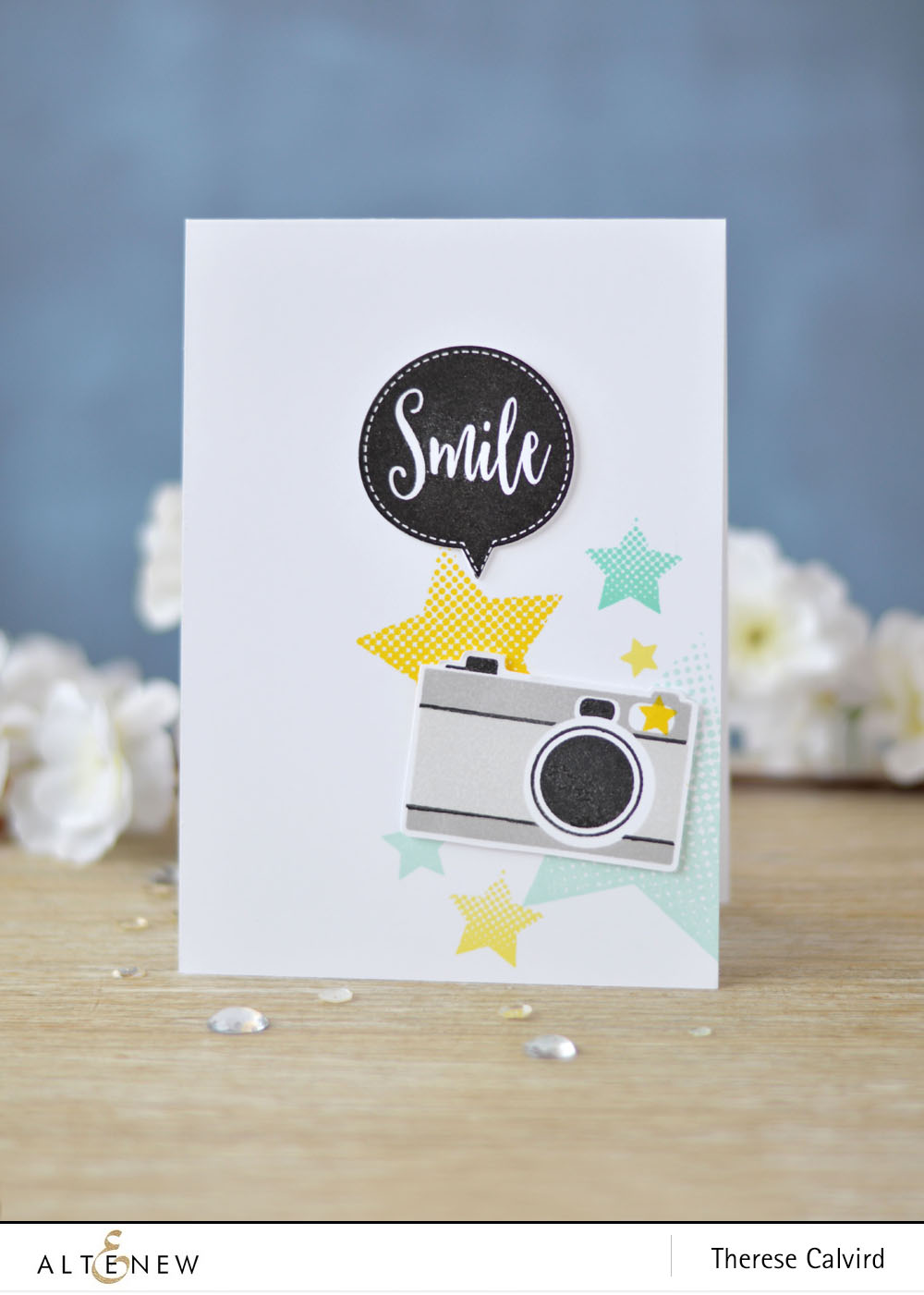 Altenew - Halftone Stars - Speech Bubbles - Say Cheese - Lostinpaper (card) 2 copy