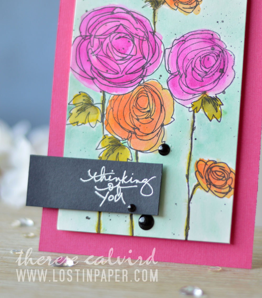 Lostinpaper - Stampendous - Ranunculus - Technique Tuesday (card video) 1