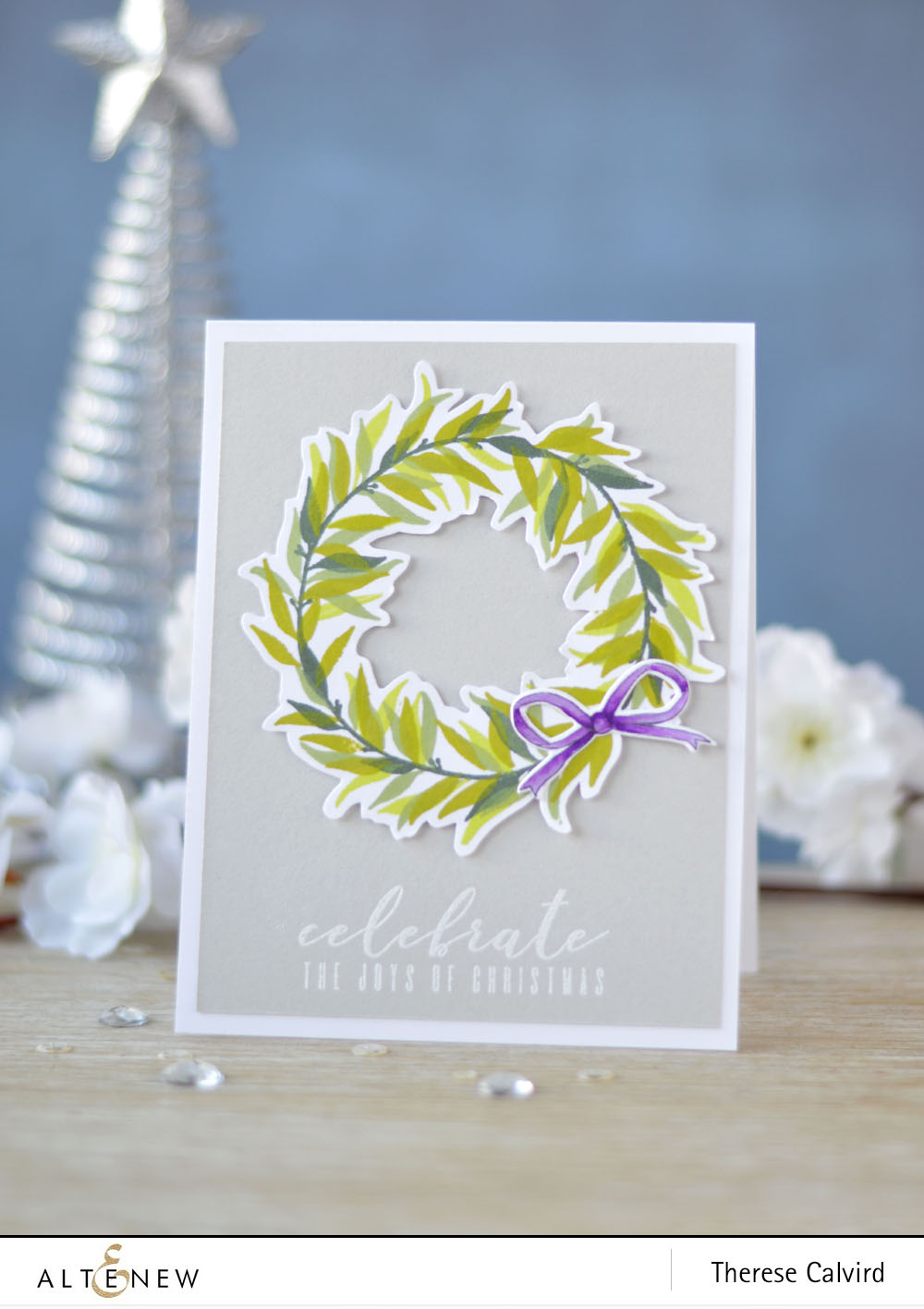 Altenew - Layered Laurel - Bells and Bows - BAF Poinsettia - Lostinpaper (card video) 1 copy
