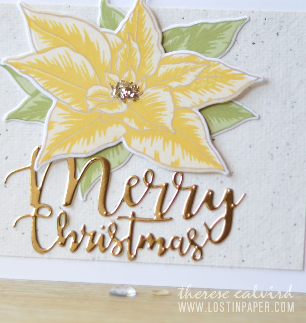 Lostinpaper - Altenew BAF Poinsettia - Holiday Script Words - Penny Black - Ornamental Branch (card video) 1