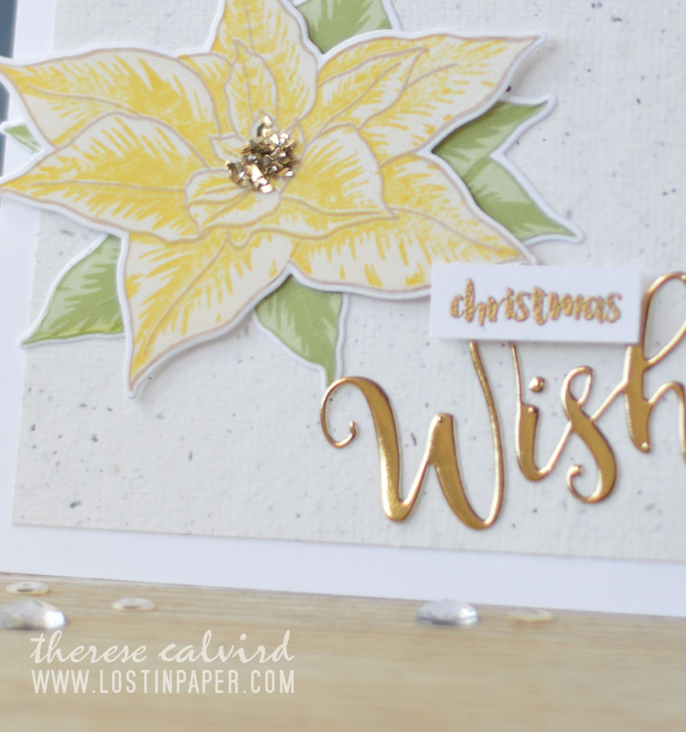 Lostinpaper - Altenew BAF Poinsettia - Holiday Script Words - Penny Black - Ornamental Branch (card video) 1