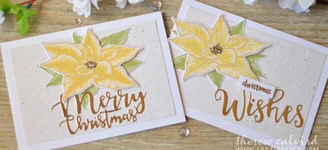 Lostinpaper - Altenew BAF Poinsettia - Holiday Script Words - Penny Black - Ornamental Branch (card video) 1