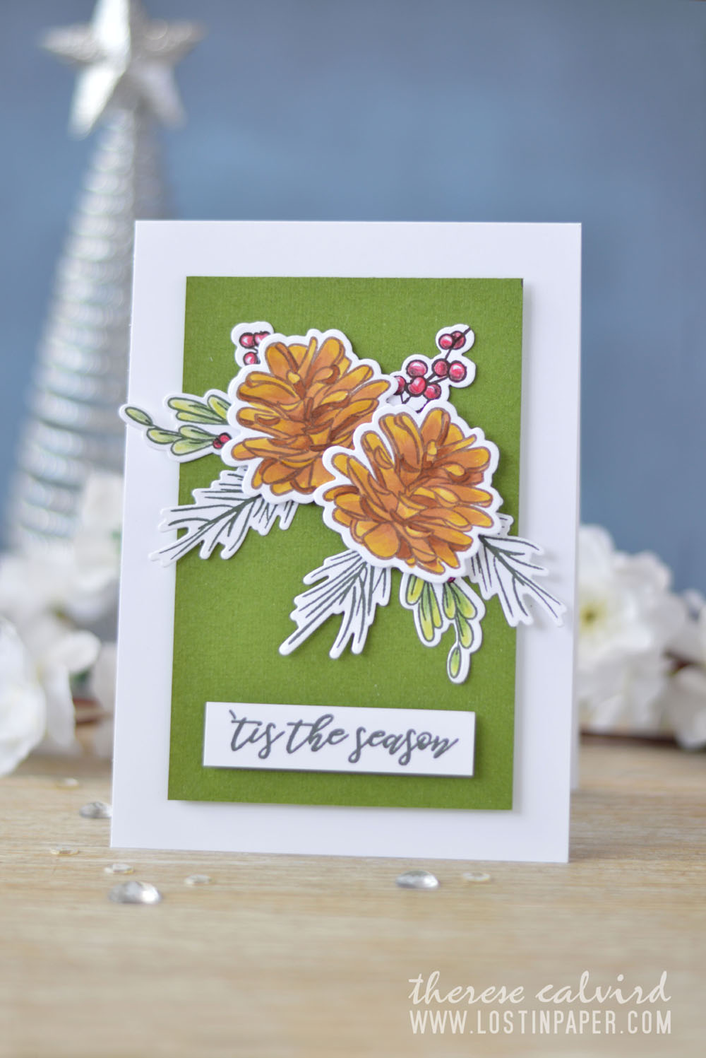 Lostinpaper - Penny Black - Natures Gifts - Altenew - Poinsettia & Pine (card video) 1
