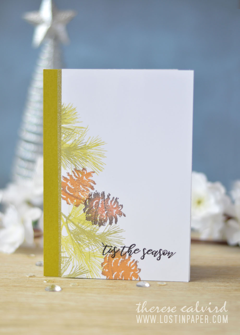 Lostinpaper - Penny Black - Natures Gifts - Altenew - Poinsettia & Pine (card video) 3