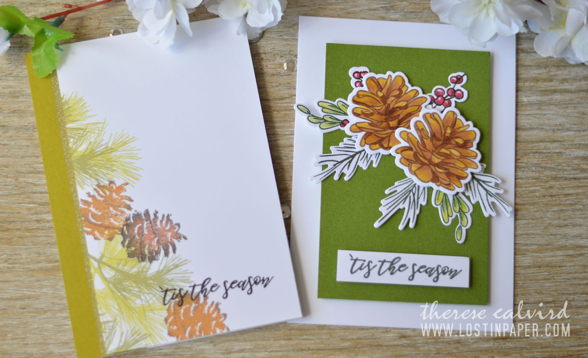 Lostinpaper - Penny Black - Natures Gifts - Altenew - Poinsettia & Pine (card video) 5