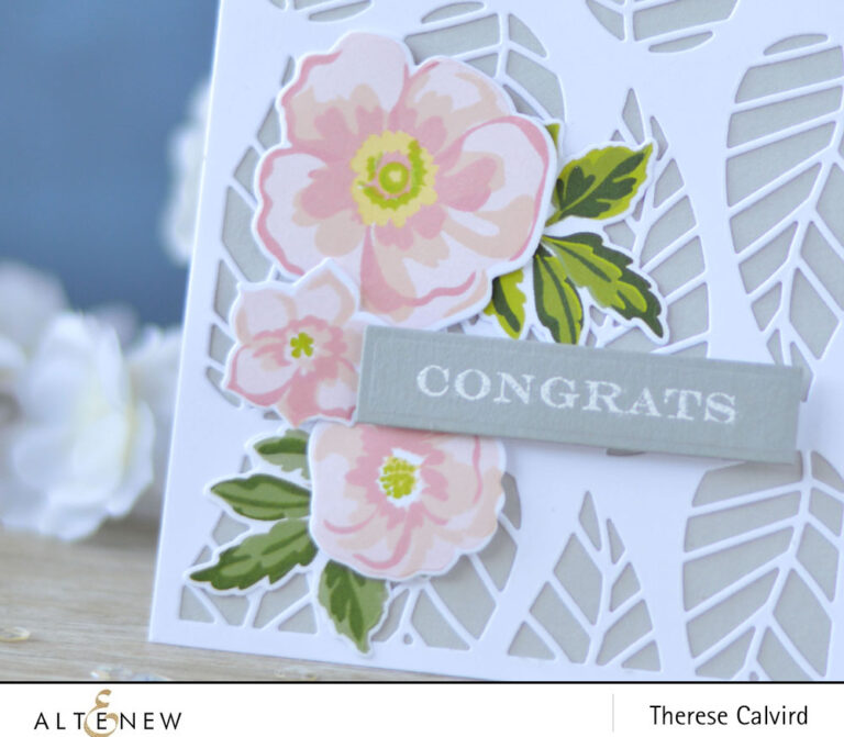 Altenew - Flower Arrangement - Striped Leaf Cover Die - Lostinpaper (card) 1 copy