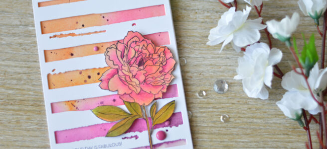 Altenew - Peony Spray - Watercolor Stripes - Lostinpaper (card video) - thumbnail