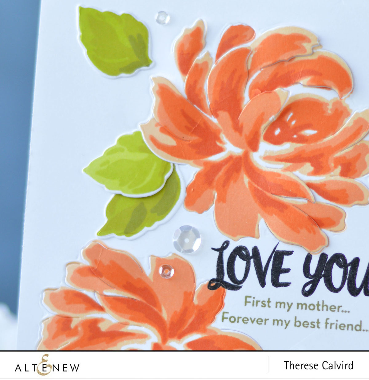 Altenew - BAF - Chrysanthemum - Oriental Orchid - Precious Moments - Therese Calvird (card video) 1 copy