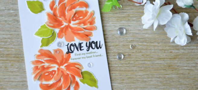 Altenew - BAF - Chrysanthemum - Oriental Orchid - Precious Moments - Therese Calvird (card video) 1 copy