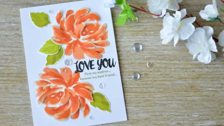 Altenew - BAF - Chrysanthemum - Oriental Orchid - Precious Moments - Therese Calvird (card video) 1 copy