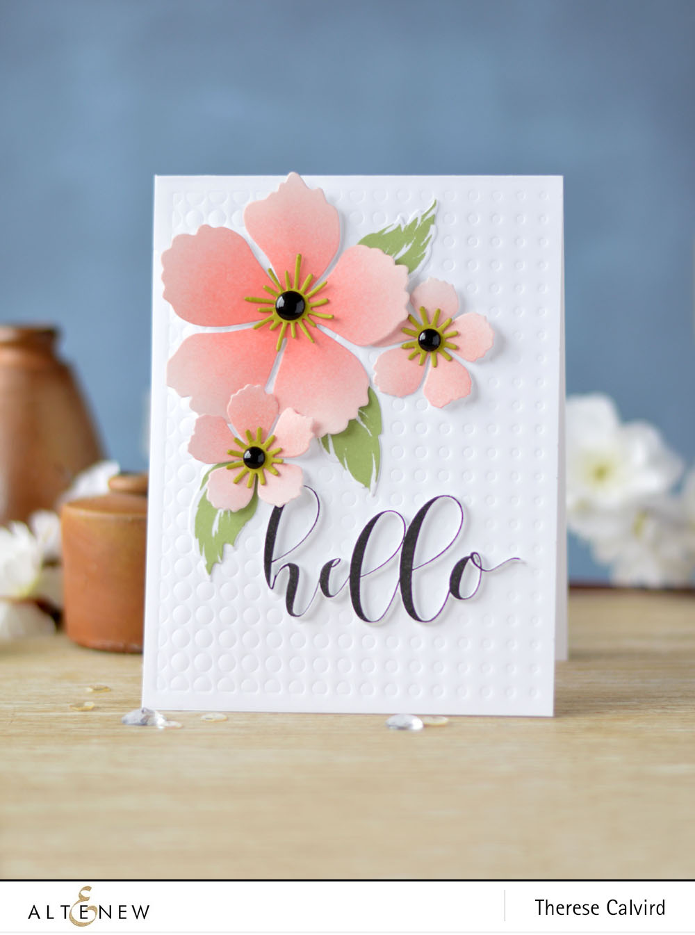 Altenew - BAF Peony Blossom - Flower Arrangement - Halftone Cover Die - Therese (card) 1 copy