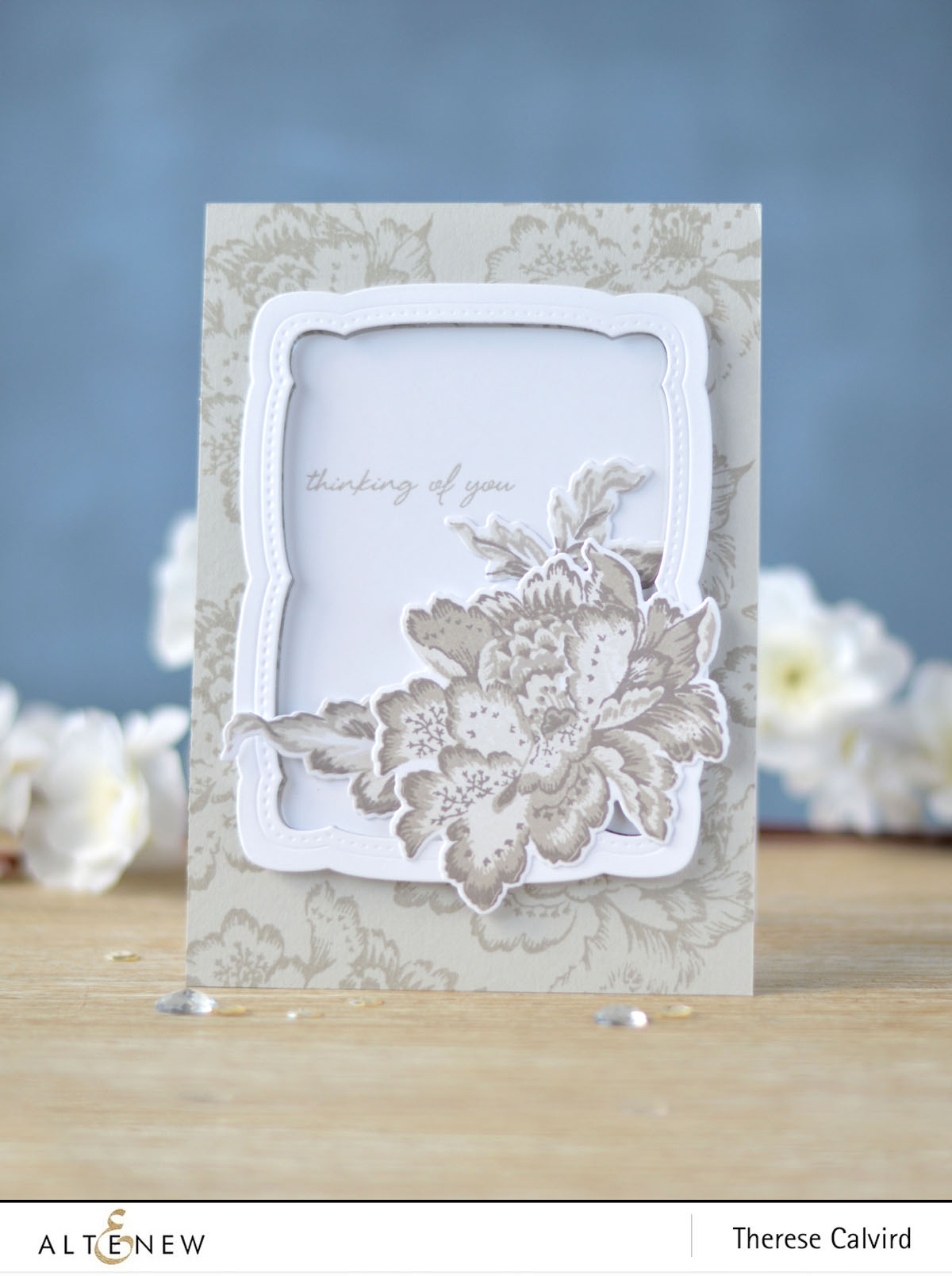 Altenew - Ornamental Flower - Our Family Frame Die - Therese Calvird (card) 1 copy