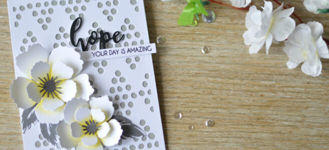 Altenew - BAF Peony Blossom - Hope - Doodled Dots - Therese Calvird (card video) 1 copy