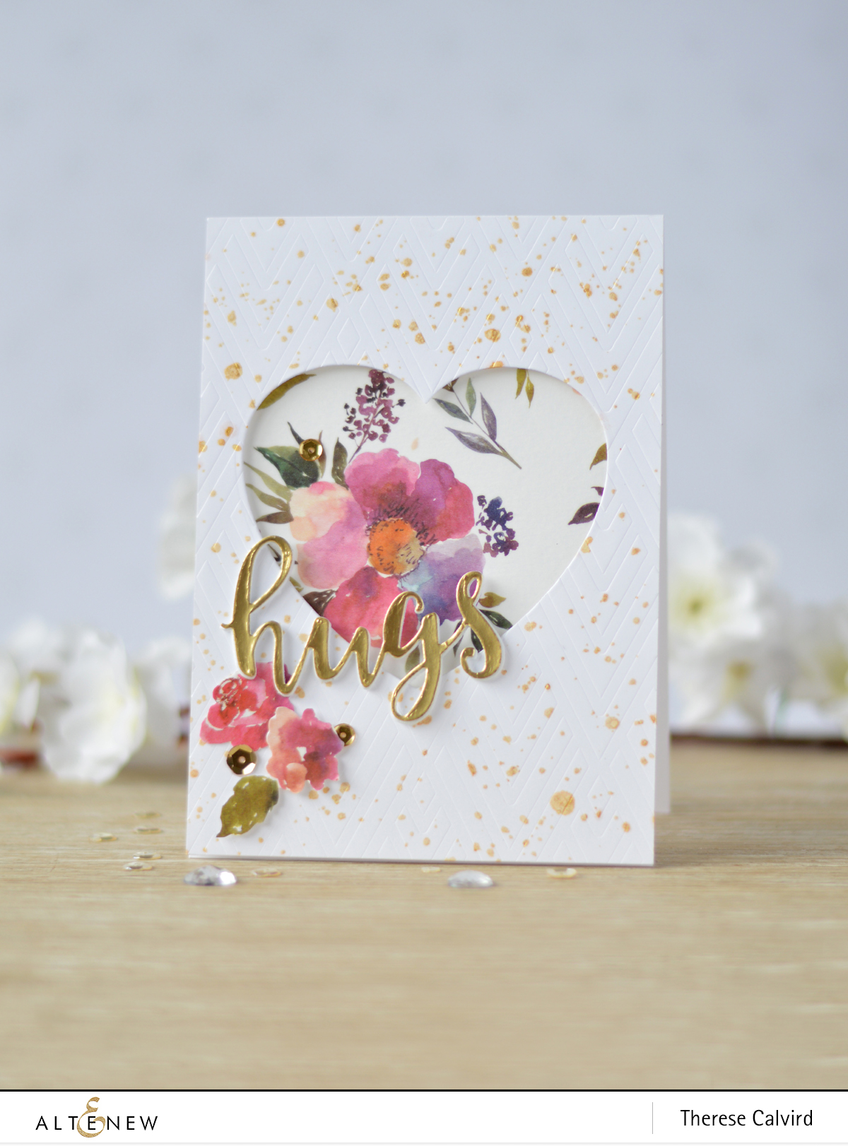 Altenew - Deco Wallpaper Stencil - Floral Flurries Washi - Therese Calvird (card) 1 copy
