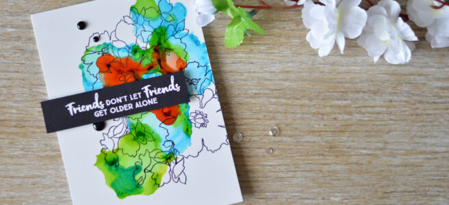 Lostinpaper - Altenew - Charmed - MFT - Anything but a basic birthday - Yupo (card video) 1