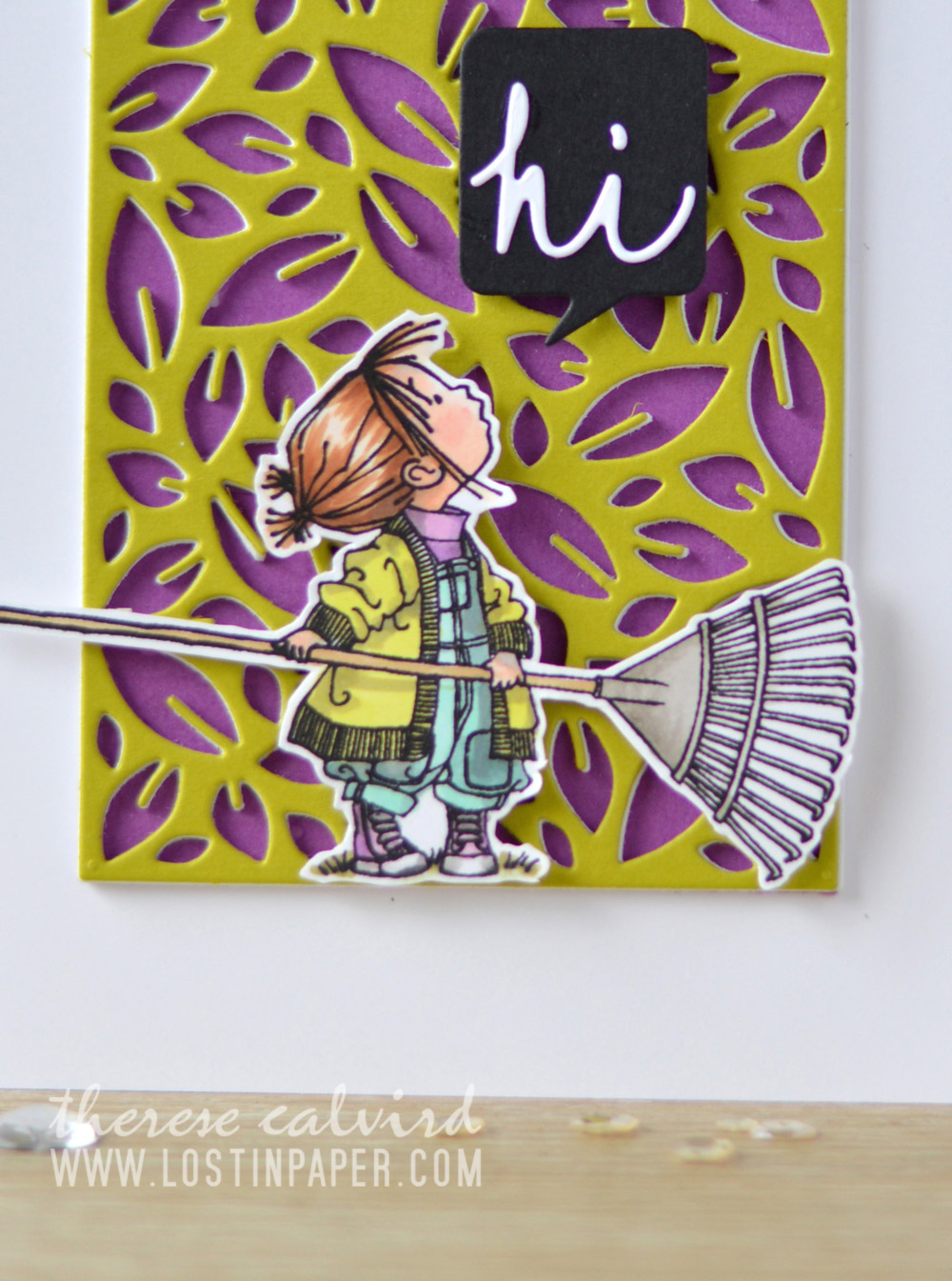 Lostinpaper - Penny Black - Leaf Pattern - Hello Autumn - Gimme 5 (card video) 1