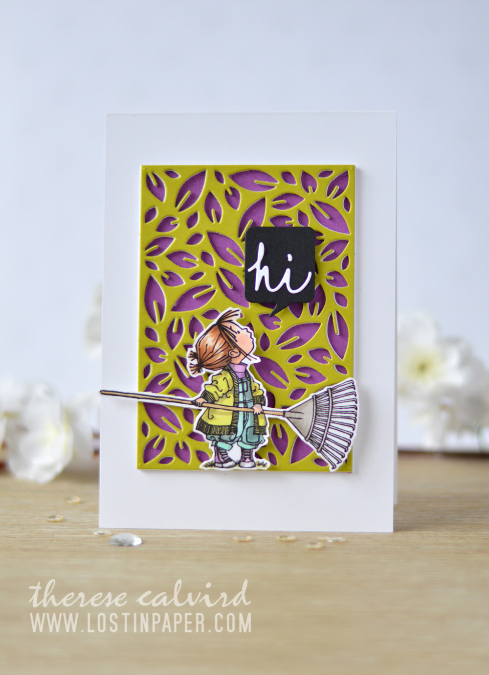 Lostinpaper - Penny Black - Leaf Pattern - Hello Autumn - Gimme 5 (card video) 1