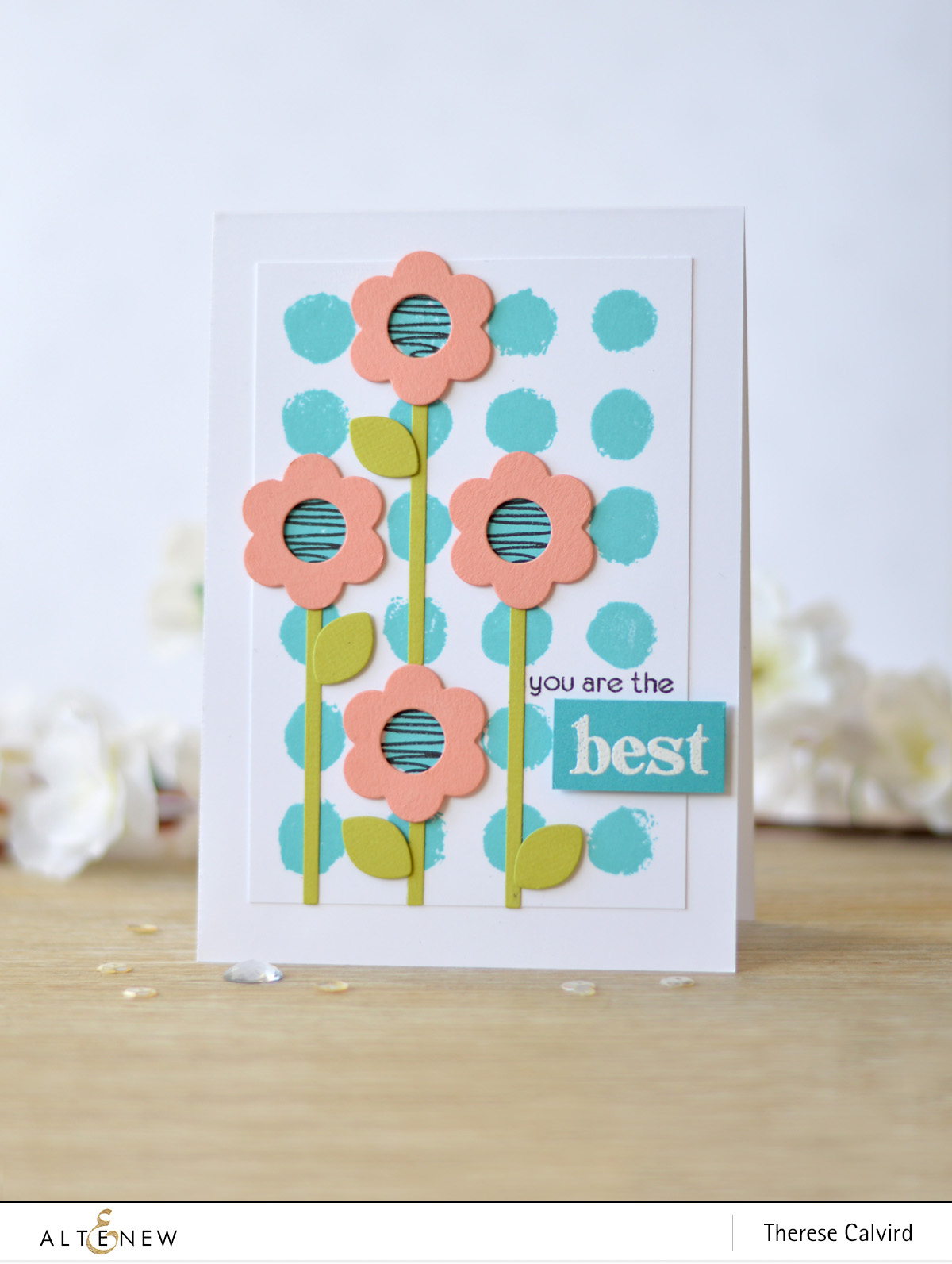 Altenew - Folksy Florals - Watercolor Dots - Therese Calvird (card) 1 copy